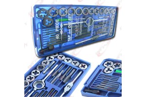 BLUE BOX 40 Pc MM METRIC Tap & Die Set Bolt Screw Extractor/Puller Removal Kit